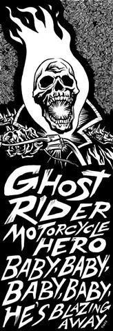 Ghost Rider Black and White Print