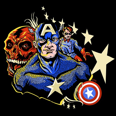 Captain America Bucky Red Skull art CHOD