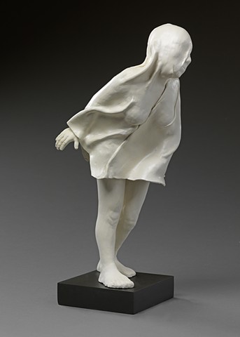 ceramic work shrouded figure by leigh craven