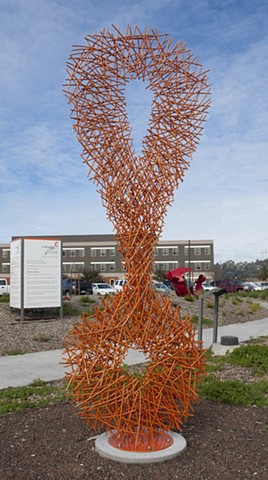 Welded stainless steel sculpture, outdoor sculpture