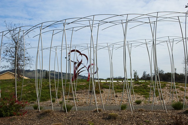 Outdoor sculpture, stainless steel sculpture