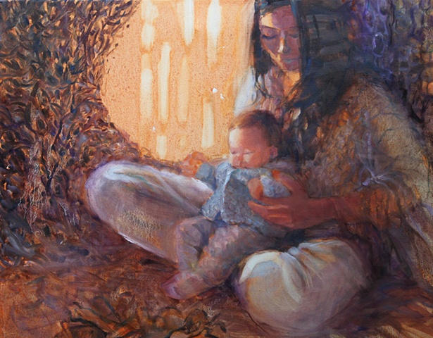 Mother and child in nature setting
