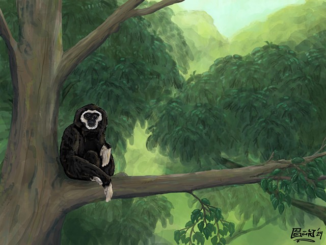Gibbon in Tree