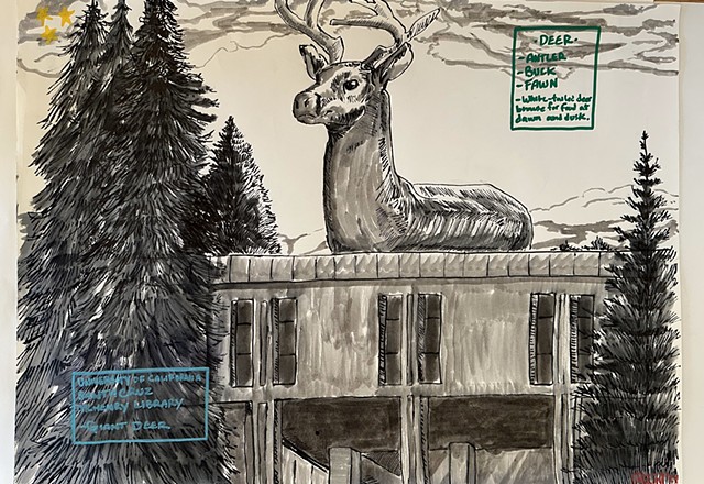 Giant Deer on UCSC Campus