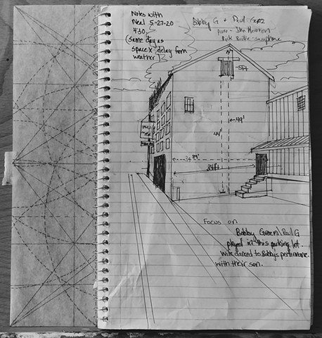 Measurement Sketch of the Building for the Jazz Mural