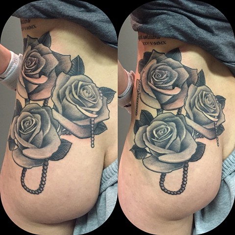 Rose coverup laser removal first string tattoo artist j Majury 