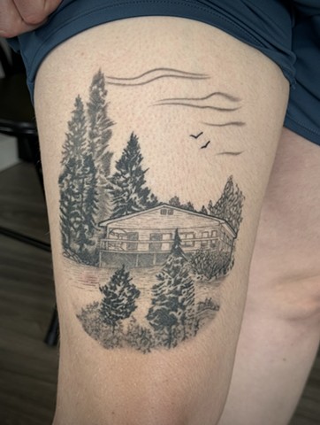 Family cabin scene 