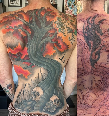 Tree back coverup 