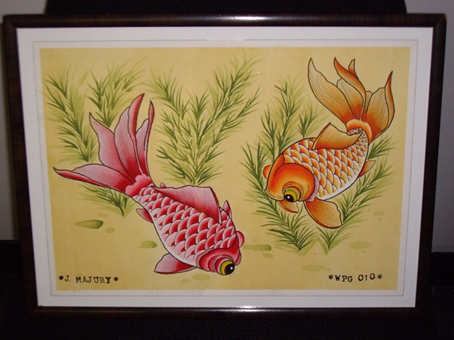 goldfish tattoo flash set j. majury