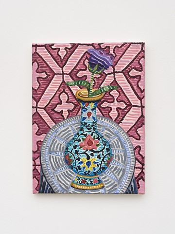 Untitled (bellflower, Waterhouse Wallhanging’s Philo Hickock, Ming Dynasty lotus vase, hex sign)