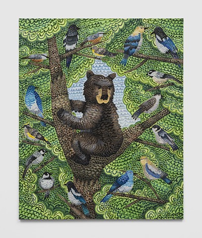 Untitled (Canada Jay, Black-billed Magpie, Yellow Rumped Warbler, Red-breasted nuthatch, American Black Bear, Mountain Chickadee, Mountain Bluebird)