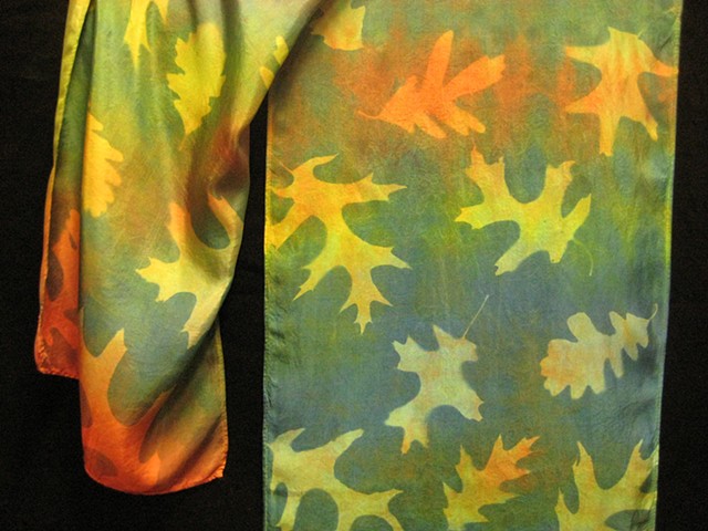 Hand-dyed sun-printed Silk