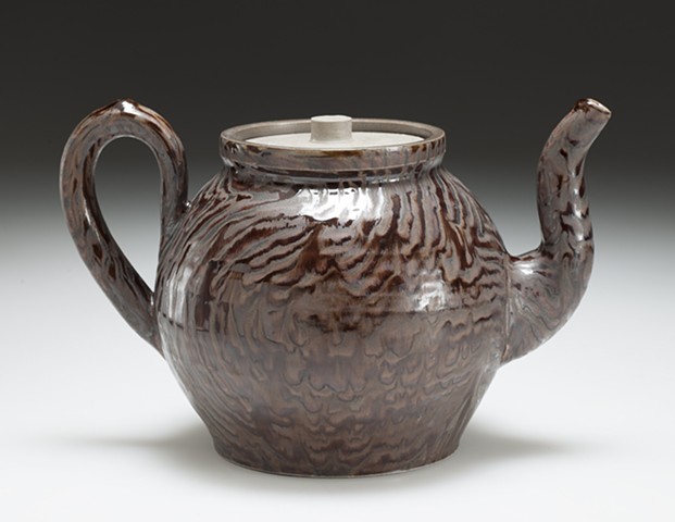 Faux Wood Teapot (detail)