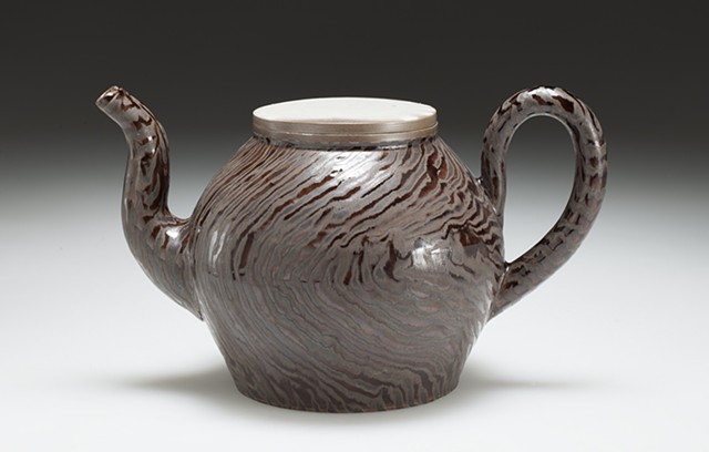 Faux Wood Teapot (detail)