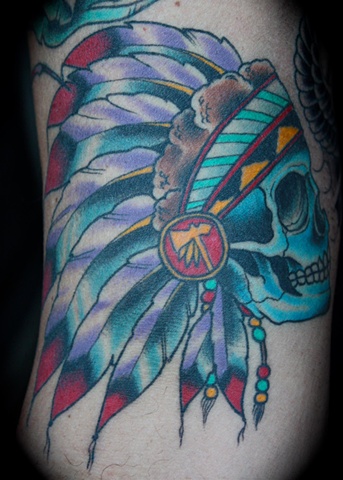 Mike Lussier | Art Freek Tattoo - healed indian head