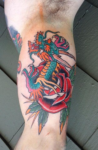 dragon rose tattoo