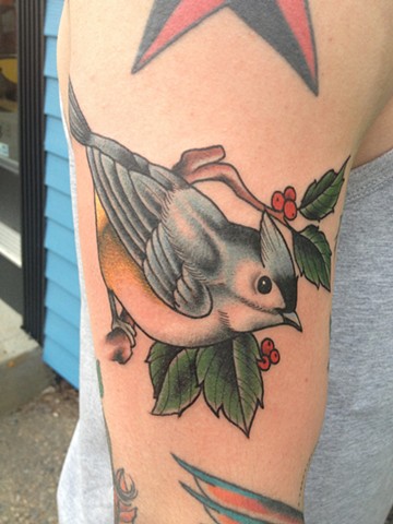 tufted tit mouse tattoo