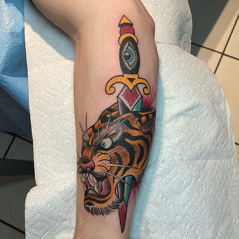 tiger and dagger tattoo