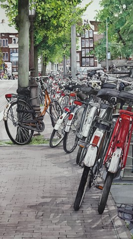 Paintings of Bicycles in Holland