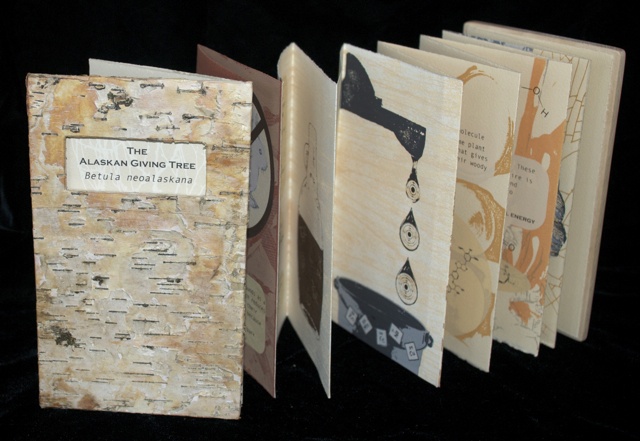 Alaska, screenprint, birch, book, Heather Kasvinsky