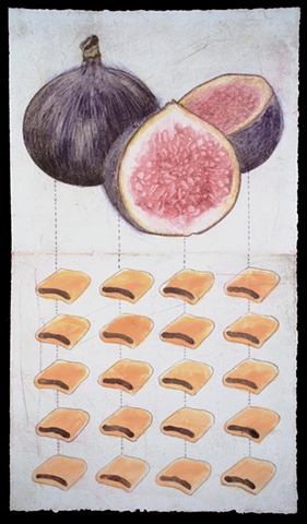 drypoint, food, print by heather kasvinsky