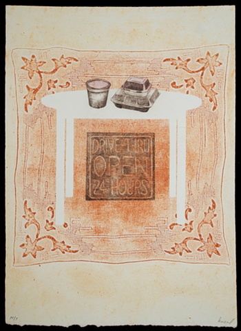 drypoint, food, print by heather kasvinsky