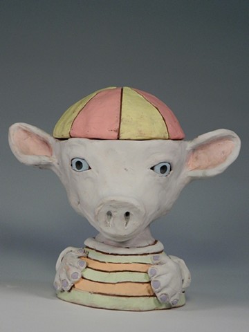 Pig Boy Lidded Jar