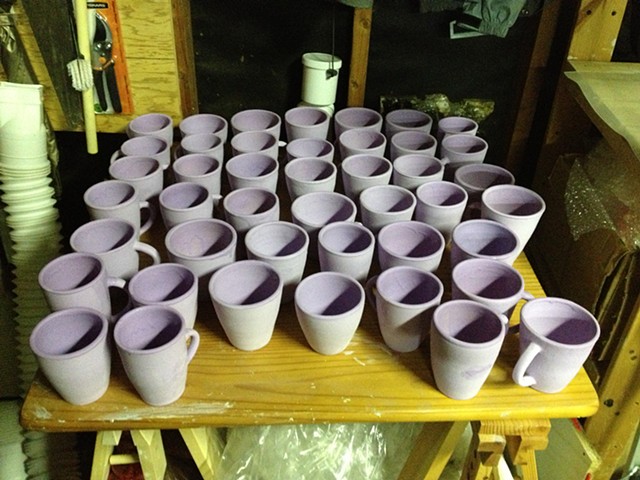 Glazing mugs