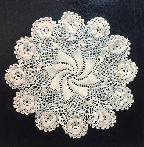 Doily with Midnight Blue