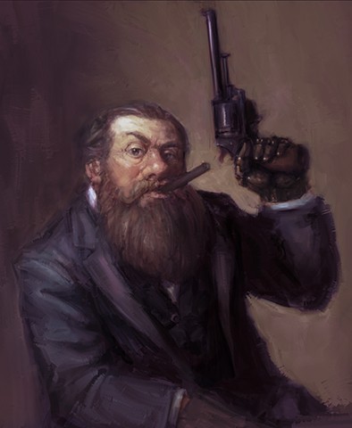 Steampunk Dwarf with a Revolver