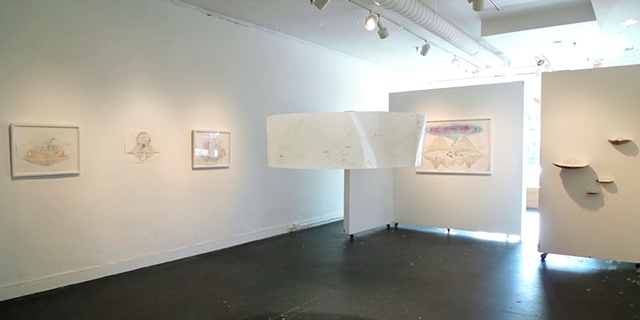 Installation view of main room ('Arctic Cyclorama' in center)