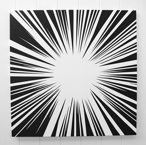John Zoller, Painting , Burst Of Light Series, explosion, flash of light, abstract, painting of explosion, Miami artist, Art Basel , art gallery, 