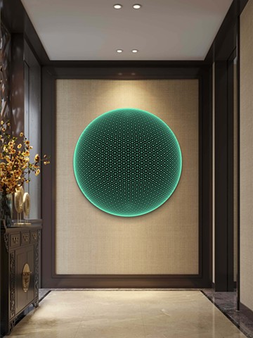 Teal Light Black Dwarf Star