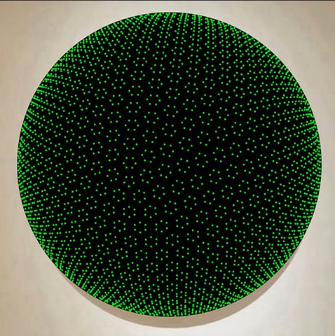 Pixelated Green Light Orb