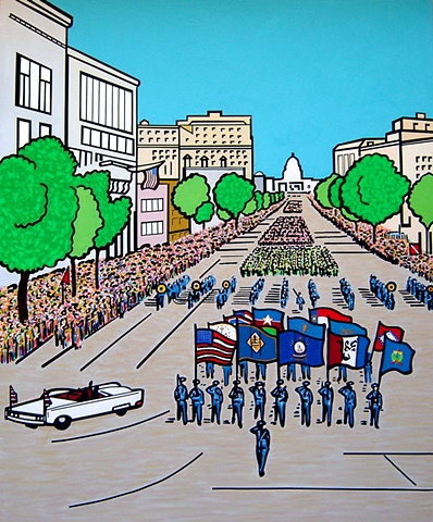 Possibilities Are Endless by John Zoller, Painting by John Zoller, Mirror Painting, Painting of a Mirror, Painting Drawing Seriens by John Zoller, Color & Learn Series by John Zoller,  Coloring book art, Parade Painting, Parade, Washington DC,  The Capito