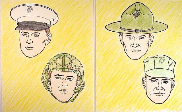 Possibilities Are Endless by John Zoller, Painting by John Zoller, Mirror Painting, Painting of a Mirror, Painting Drawing Seriens by John Zoller, Color & Learn Series by John Zoller,  Military Art, Marine Art, Marine Painting, Coloring book art,  Marine 