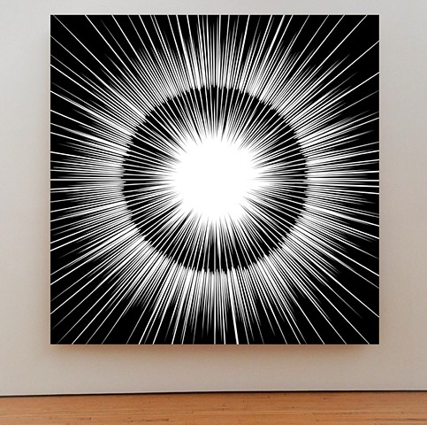 Burst of light series by John Zoller, explosion paintings , Miami artist, art basel Miami ,art studio, art gallery, explosive 