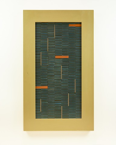 an homage to Anni Albers, wood weaving, color field work