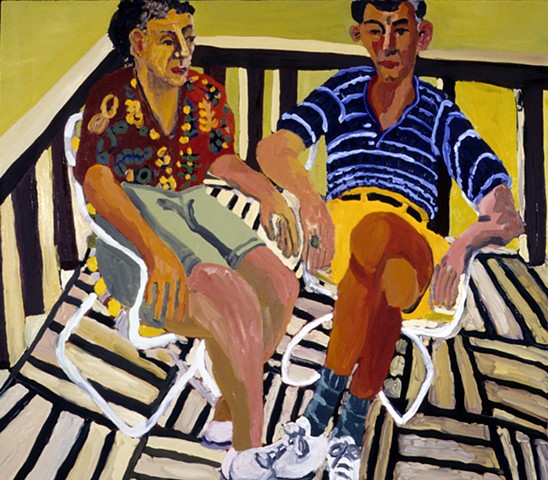 Mom and Dad, Oil on Canvas, 3.5" x 5'