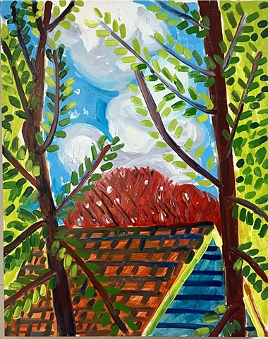 Red Roof and Trees