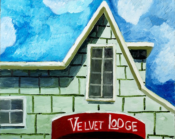 The Velvet Lodge, Oil on Panel, 16" x 20"