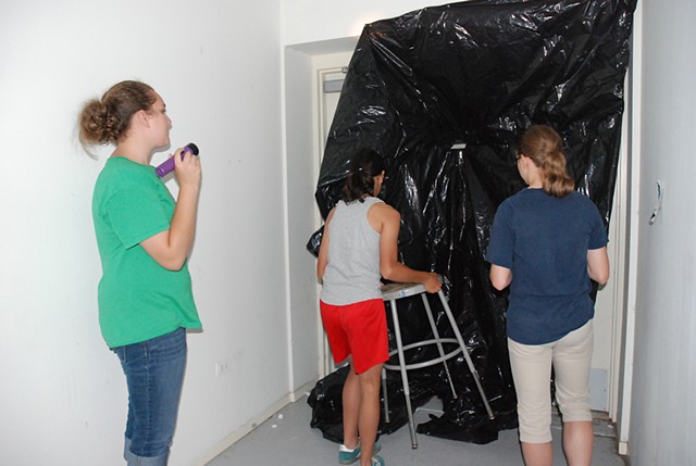 Room-sized camera at the Hyde Park Art Center with Exerimental Photo Class