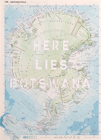 antarctica map, botwana, cut maps, map art, gabrielle teschner