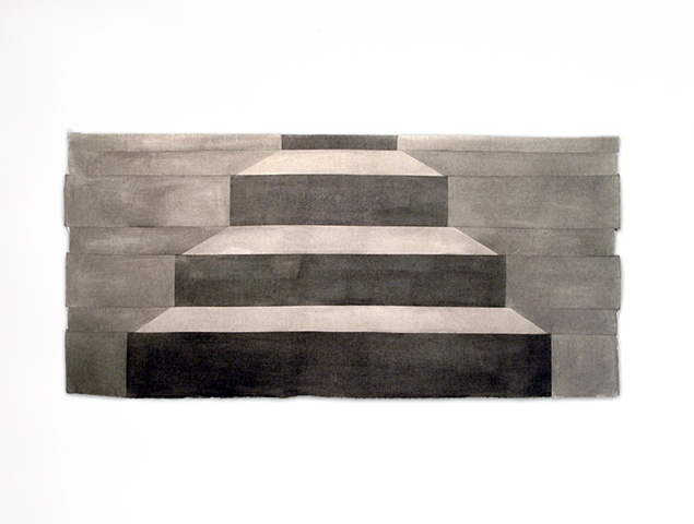 architectural fabric sculpture gray shadows muslin art Gabrielle Teschner, Gabrielle Teschner
