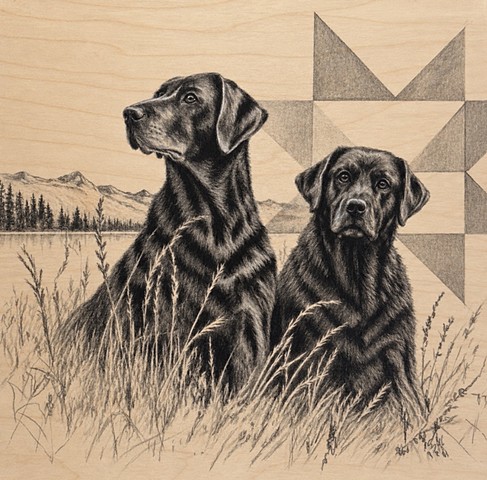 Two Black Labs