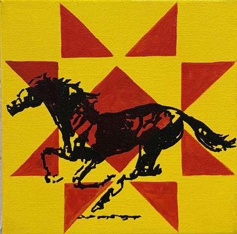 SOLD Red Star Black Horse