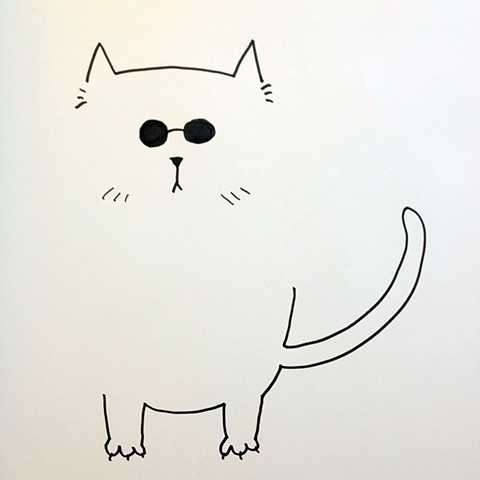 Cat Drawing by Qing Song