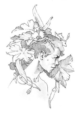 Boy With Okra Flowers