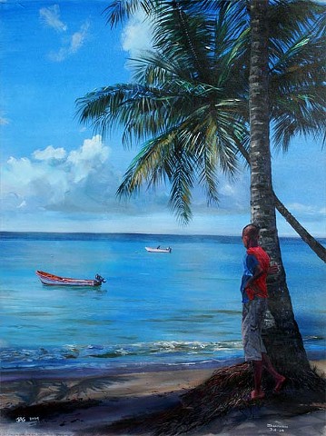 5. Boy Beside Coconut Tree