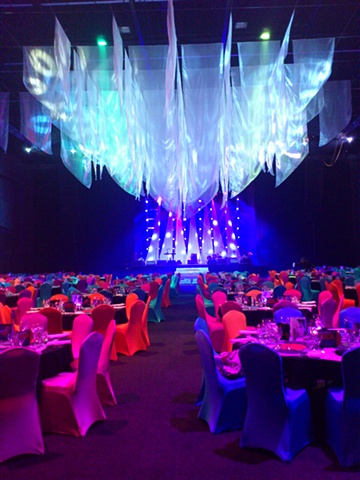 Theming for Rock'n'Roll dinner at the Adelaide Entertainment Centre.